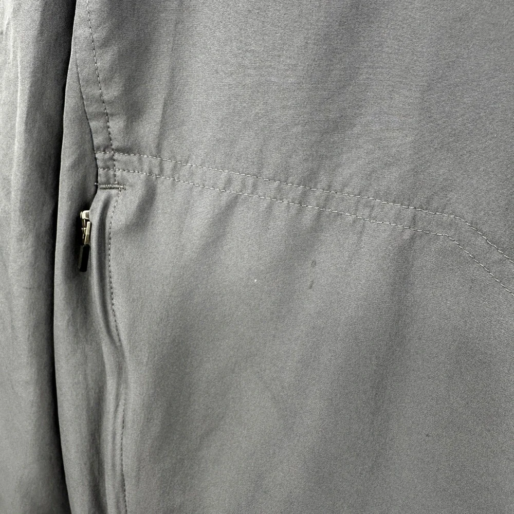Adidas Mens Grey Black 3-Stripe Quarter Zip Windbreaker Jacket Size Medium‎ Y2K